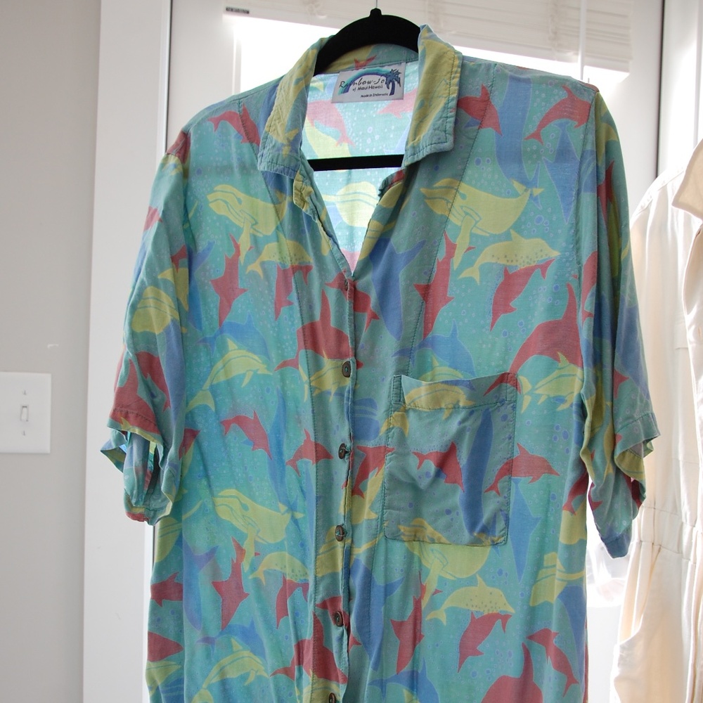 Vintage Rainbow Joe Shark Hawaiian Shirt